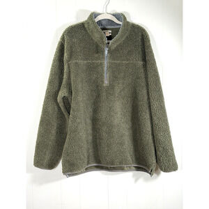 Carbon 2 Cobalt Unrivaled 1/4 Zip Mens XL Olive Green Fleece Effortlessly Cool